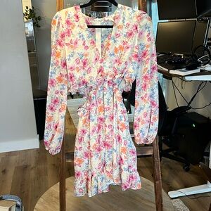 Floral cut-out summer dress